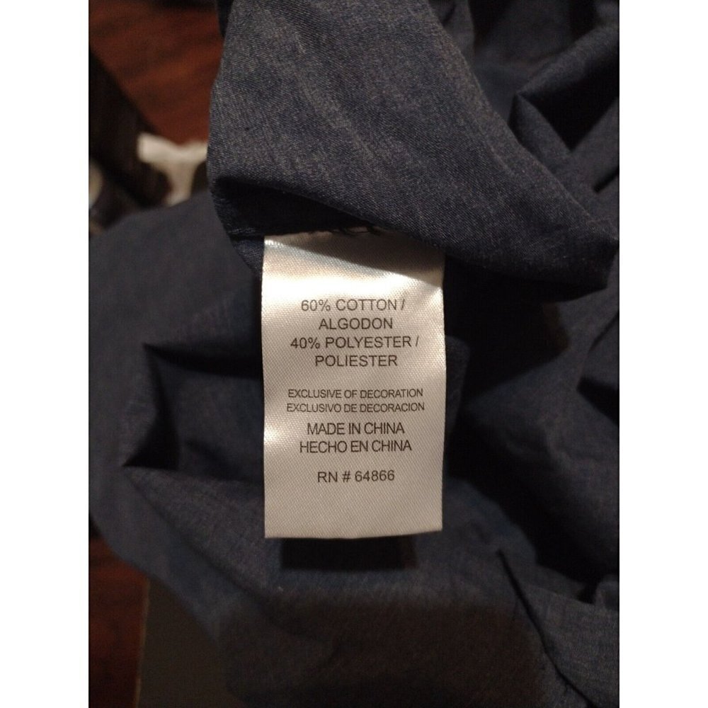 NWT New Men's Lee Easy Care Soft Handfeel Long Sleeve Button Shirt XL Blue - Picture 10 of 12
